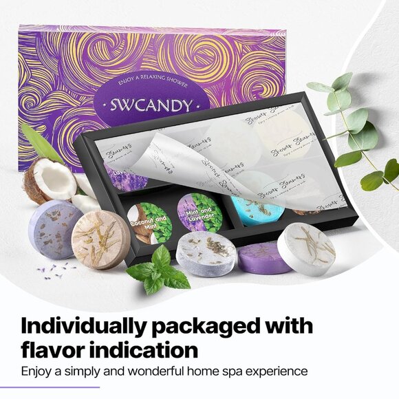 SWCANDY Shower Steamers (8 Pack) BRAND NEW & SEALED IN DECORATIVE BOX - Picture 6 of 8